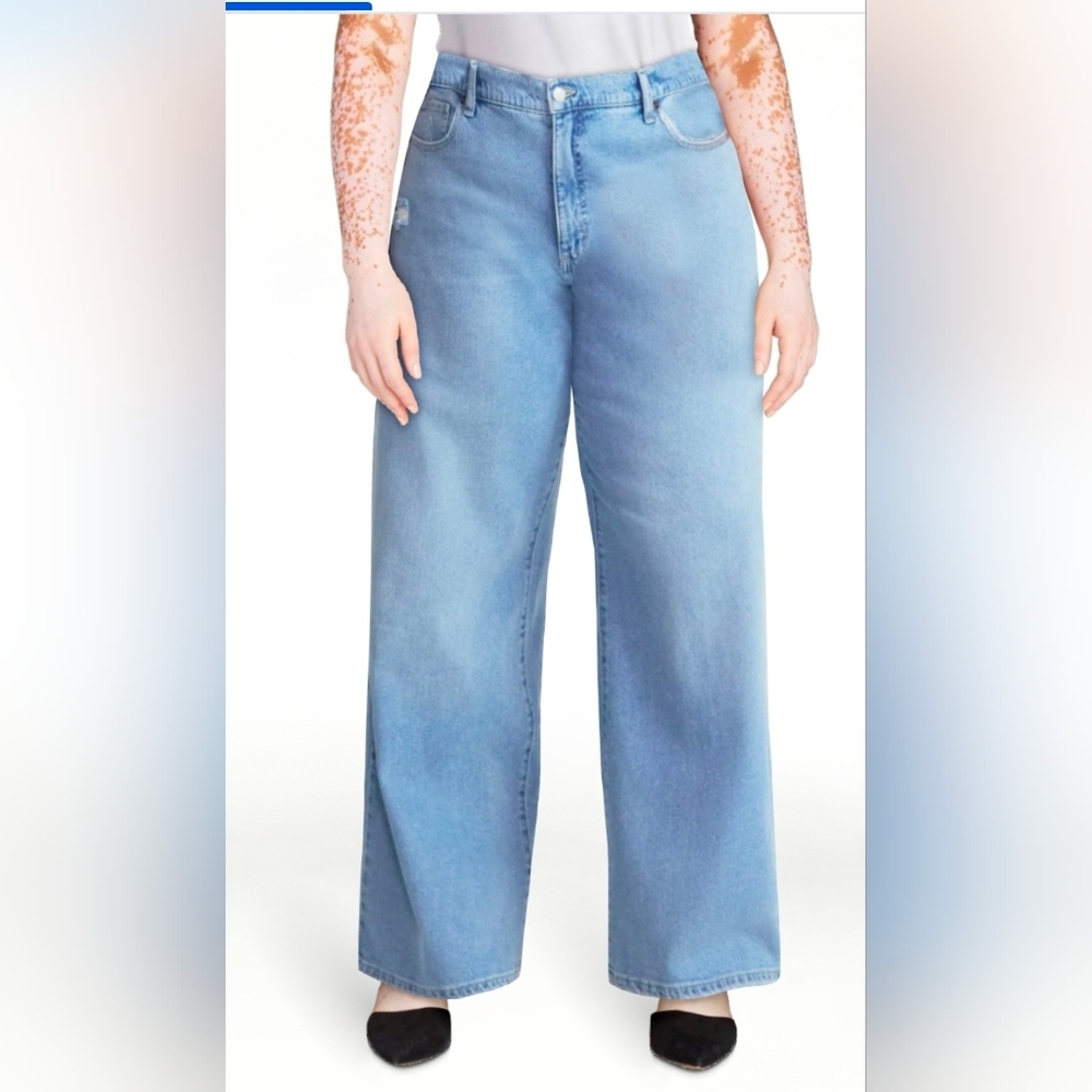 Classic Light Blue Wide Leg Jeans